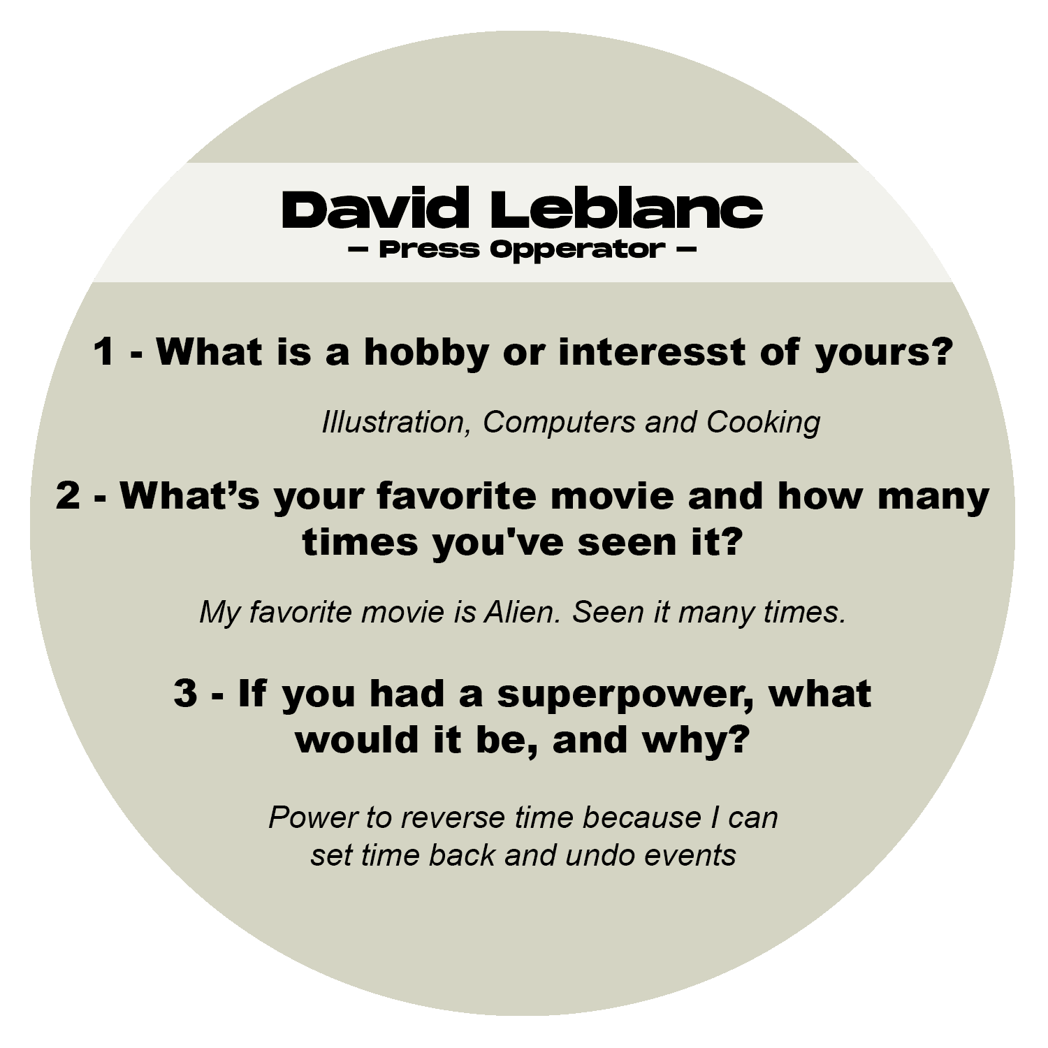 Fun facts about Dave